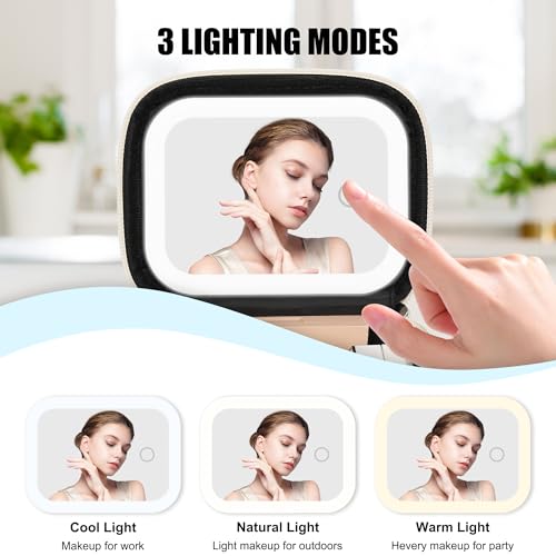Mini Makeup Bag with LED Mirror