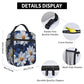 Elegant Daisy Insulated Lunch Box for Women Men White and Blue Flower Lunch Bag for Travel