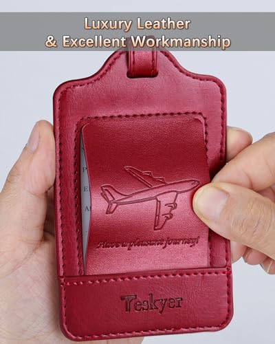 Leather Luggage Tags for Suitcases (3 Count)