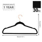 Black Velvet Hangers 30 Pack Non Slip Heavy Duty Rose Gold Hooks (50 Count)