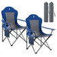 Folding Camping Chair with High Back Padded 2 Pack Oversized Portable Lawn Chairs Lightweight Sturdy Steel Foldable Outdoor Camp Chair for Adults (2 Count)