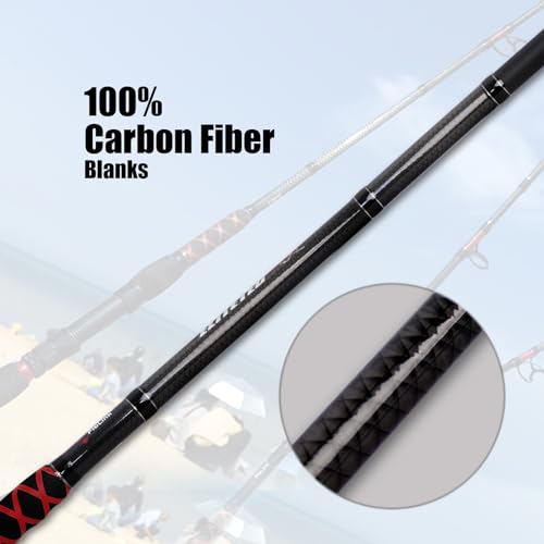 Surf Spinning Fishing Rod Carbon Fiber Travel Fishing Rod (2 Count)