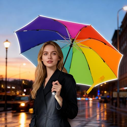 Portable Compact Folding Inverted Umbrella LED