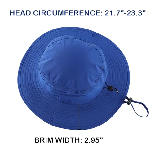 UPF 50+ Fishing Hat for Men and Women UV Protection Boonie Hat Breathable Cowboy Hat Summer Travel Hat Royal Blue