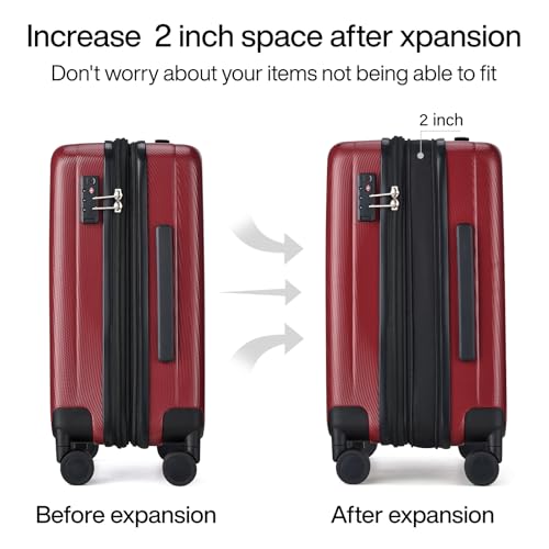 20 Inch Expandable Carry on Luggage 22x14x9 Airline Approved