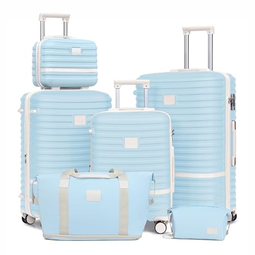 Luggage Set 3 Piece Suitcase Sets with Spinner Wheel (6 Count)