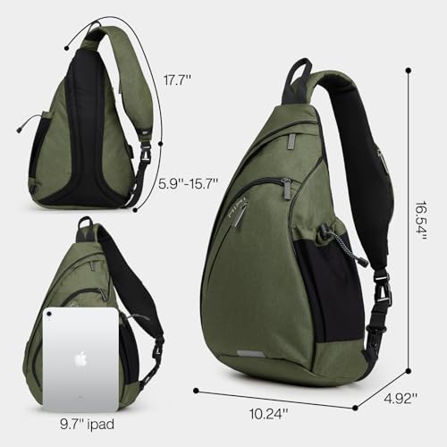 Sling Bag Men Backpack Unisex One Shoulder Bag Hiking Travel Backpack Crossbody with USB Port for Men Women Versatile Casual Daypack