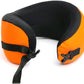 C CUSHION LAB Travel Pillow, Award-Winning Patented Ergonomic Design for Chin & Neck Support Memory Foam Neck Pillow, Compact Airplane Pillow for Traveling, Flight, Car (Dynamic Orange, Medium)