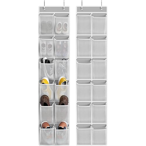 12 Pockets Large Over Door Shoe Organizer (2 Count)
