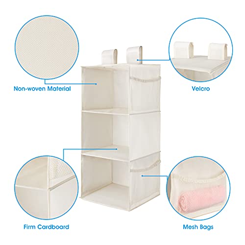 3 Shelf Hanging Closet Organizer with 2 Velcro