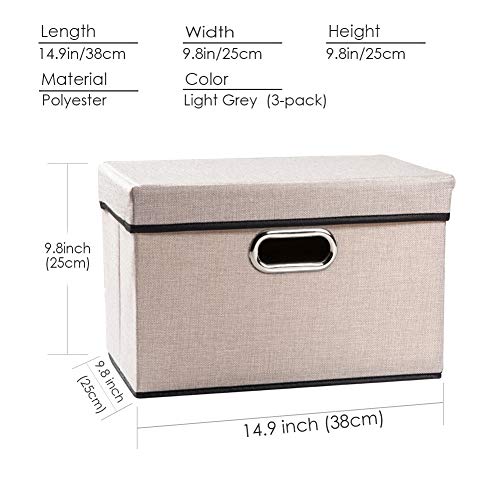 Foldable Storage Bin with Lid [3 (3 Count)