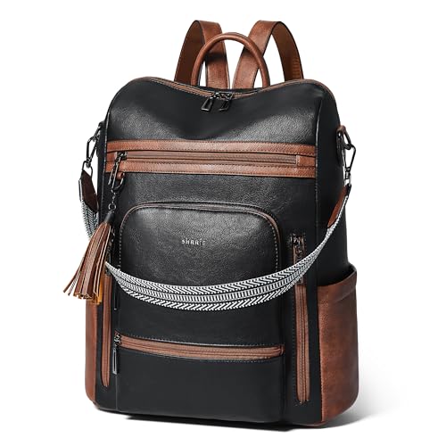 Vegan Leather Laptop Backpack for Women 15.6 inch Work Backpack Fashion Travel Backpack Purse for Business College