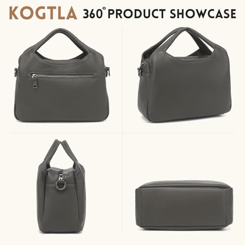 Genuine Leather Purses for Women with Detachable Satchel Strap