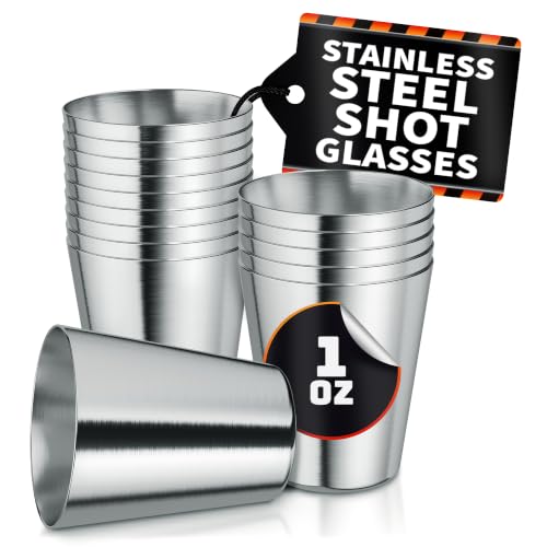 15 Pcs Stainless Steel Shot Glasses (15 Count)