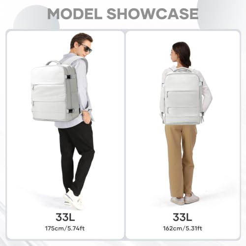 Large Travel Backpack Carry On for Women Man Gym Backpacks with Laptop Compartment Mochila de Viaje Teacher Personal Item Backpack Rucksack Airplane Accessories Must Haves Grey