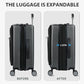 Hardside Expandable Carry On Luggage 22x14x9 Airline Approved With Front Business Pockets