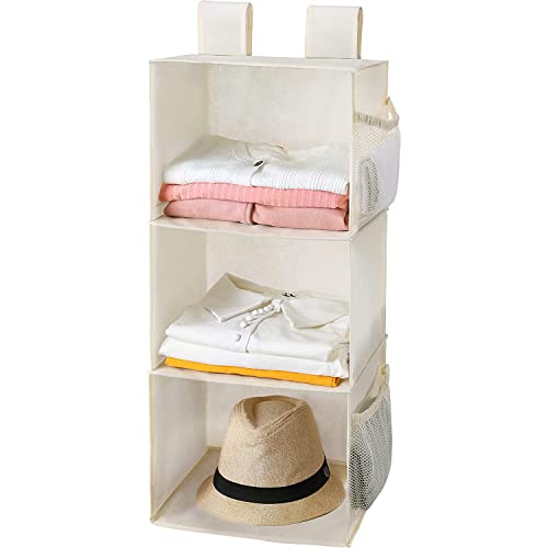 2 Pack 3 Shelf Hanging Closet Organizer with 2 Velcro (2 Count)