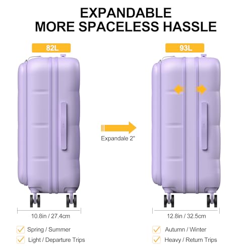 24 Inch Expandable Checked Luggage Hard Shell Suitcase