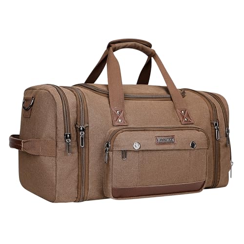 Canvas Duffle Bag for Men Expandable Convertible Travel Gym Duffel