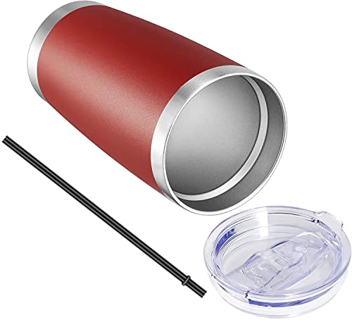 20oz Tumbler with Lid and Straw Stainless Steel Tumbler Cup Bulk Vacuum Insulated Double Wall Travel Coffee Mug Powder Coated Coffee Cup (6 Count)