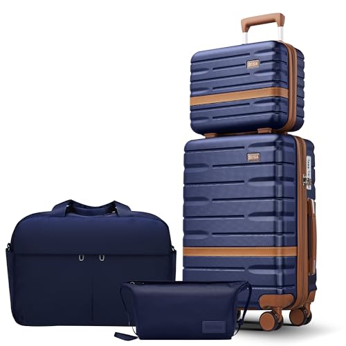 Luggage Sets with TSA Lock Hardside PC+ABS Carry On expandable Suitcase with Spinner Wheels Lightweight Rolling Travel Luggage Sets with YKK (4 Count)