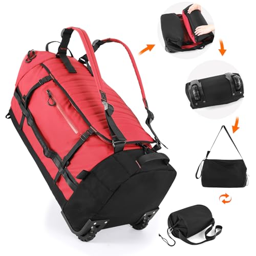 86L Collapsible Wheeled Duffle Bag Waterproof