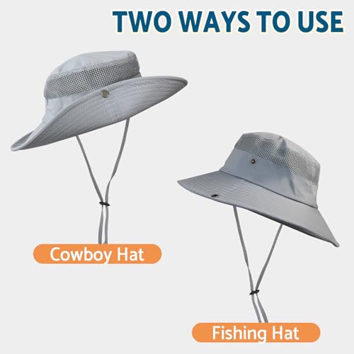 Sun Hats for Men Women Wide Brim Bucket Hat Darkgray