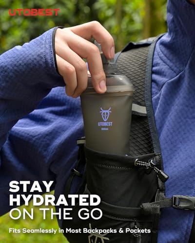 Soft Flask 500ml Collapsible Running Water Bottles (2 Count)