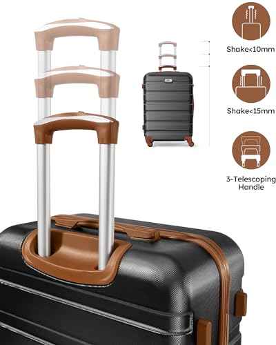 Luggage 3 Piece Sets Hard Shell Luggage Set with Spinner Wheels (3 Count)