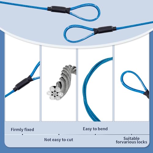 3.3mm Steel Wire Rope Outdoor Travel Security Cable Lock