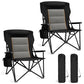 Heavy Duty 550LBS Padded Camping Chairs with Lumbar Support (2 Count)
