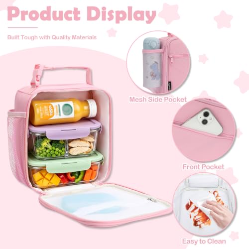 Kids Lunch box Insulated Soft Bag Mini Cooler Back to School Thermal Meal Tote Kit for Girls
