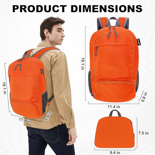 20L Lightweight Packable Hiking Daypack Foldable Backpack for Men Women Small Travel Outdoor Foldable Shoulder Bag