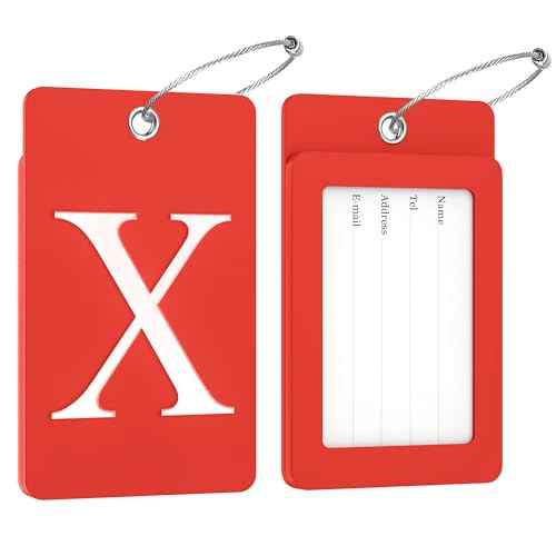 2 Pack Initial Luggage Tags for Suitcases Airplane Travel Essentials (2 Count)