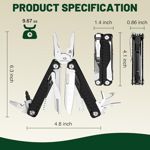 17-in-1 Multitool Pliers, CNC-Machined Steel, G10 Handle