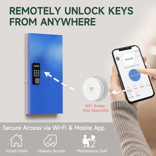 48 Key Lock Box Smart Key Organier Cabinet with Keypad & App for Office (48 Count)