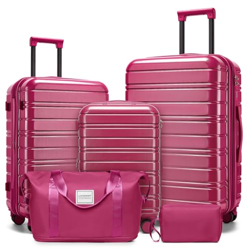 5 Piece Hardside Expandable Luggage Sets with Wheels Lock (5 Count)