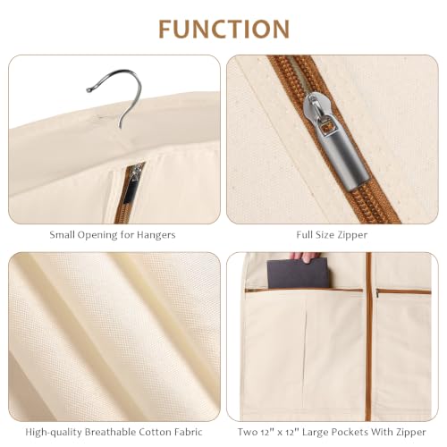 Organic Cotton Garment Bags for Travel Luxury Suit Bag 48 in