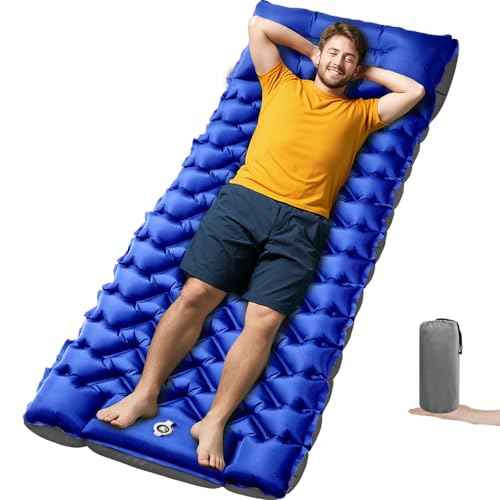 4 Inch Camping Sleeping Pad with Foot Pump and Pillow