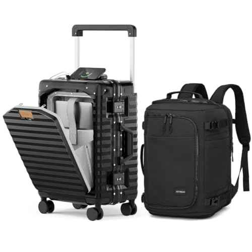 20 Inch Carry on Luggage with Aluminium Frame and Front Pocket