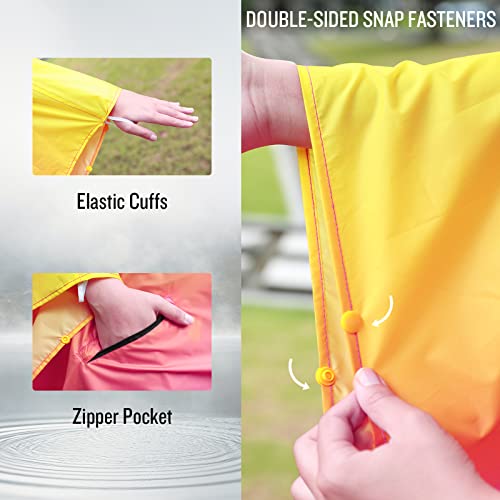Adults Rain Poncho Waterproof Raincoat Women Gradient Hood with Pocket