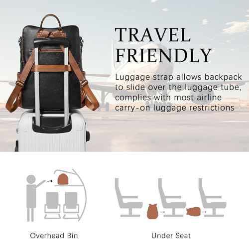 Vegan Leather Laptop Backpack for Women 15.6 inch Work Backpack Fashion Travel Backpack Purse for Business College