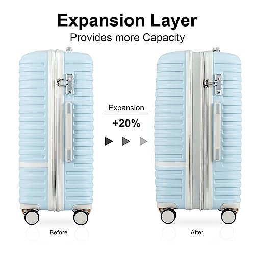 Luggage Set 3 Piece Suitcase Sets with Spinner Wheel (6 Count)