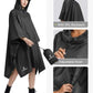 Hooded Rain Poncho Waterproof Raincoat Jacket for Men Women Adults