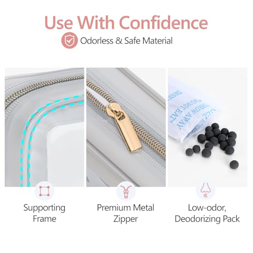 Clear Makeup Bag for Travel (3 Count)