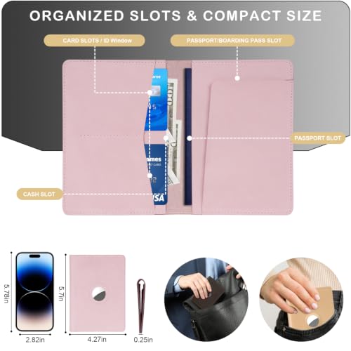 Airtag Passport Holder for Women Men Travel