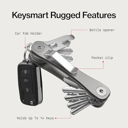 KeySmart Rugged Keychain Multitool Key Holder