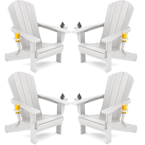 Outdoor Adirondack Chair Set of 4 with Cup Holders (4 Count)