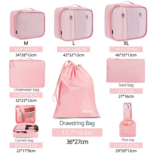 8 Set Packing Cubes Luggage Packing Organizers for Travel Accessories