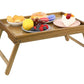 Acacia Bed Tray Table with Folding Legs